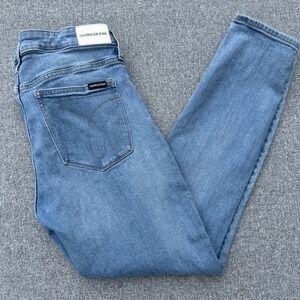 Calvin Klein Mens Jeans Size 32x30 Mid Rise Skinny Stretch Whiskered Denim